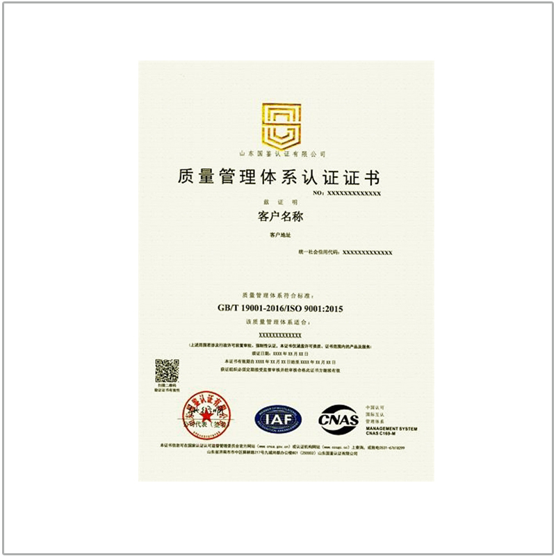  ISO 9001质量管理体系认证